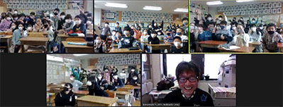 Visiting class (zoom)@Nishikaijin Elementary School