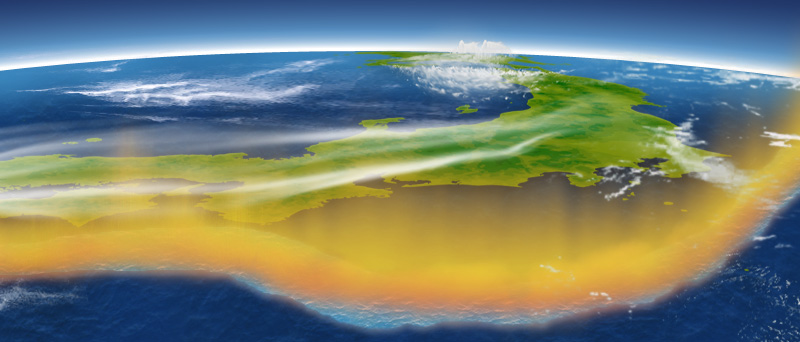 Jet stream and ocean currents